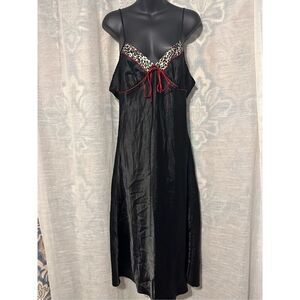 Vintage Cinema Eloile Late 90s Satin Maxi Dress size large Beautiful black dress